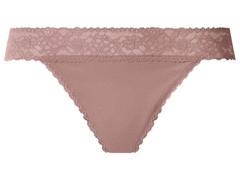 Damen Strings mit Spitze, 5 Stück