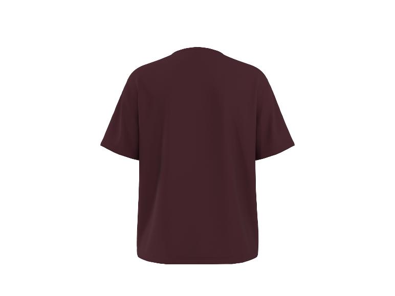 Burgunderrotes Kurzarm-T-Shirt, Rückansicht