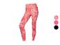 Pink-weiße Sportleggings mit Marmormuster und Farbauswahl daneben.