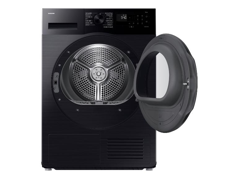 SAMSUNG Wäschetrockner DV-9EDG52A0ABEG in Schwarz mit geöffneter Tür