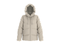 Beige Steppjacke mit Kapuze
