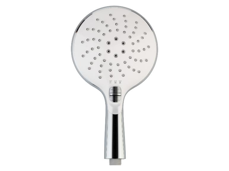 Chromierte Duschbrause mit mehreren Sprühmodi.