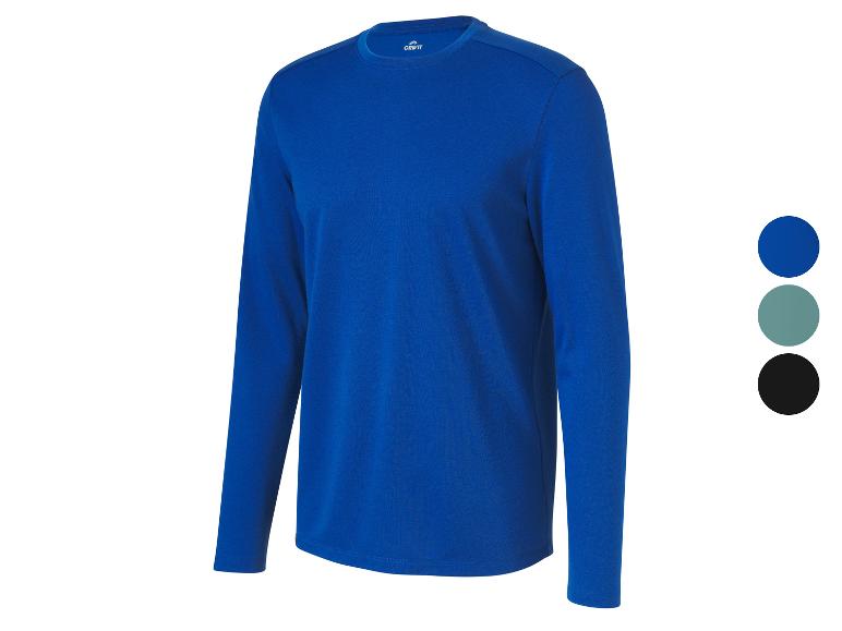 Ein blaues Crivit Langarmshirt für Herren.