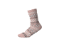 Rosa Socke mit weißem und grauem geometrischem Muster