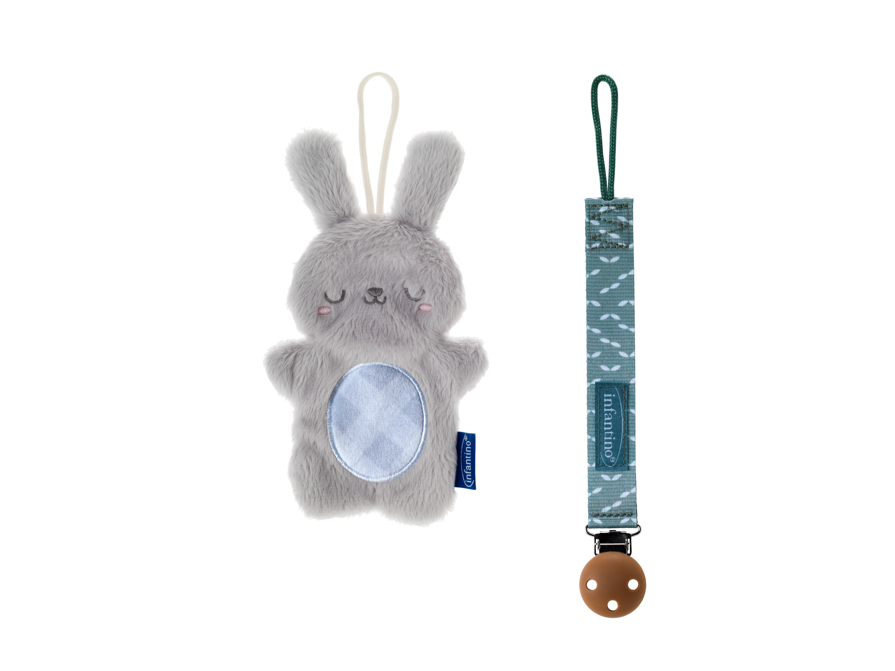 INFANTINO Schnullerkette und Schnuffeltuch (Grau)