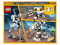 LEGO 3-in-1-Set mit einem Roboter, einem Rover und einem Mini-Roboter.