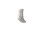 Weißer Socken mit rosa Streifen.