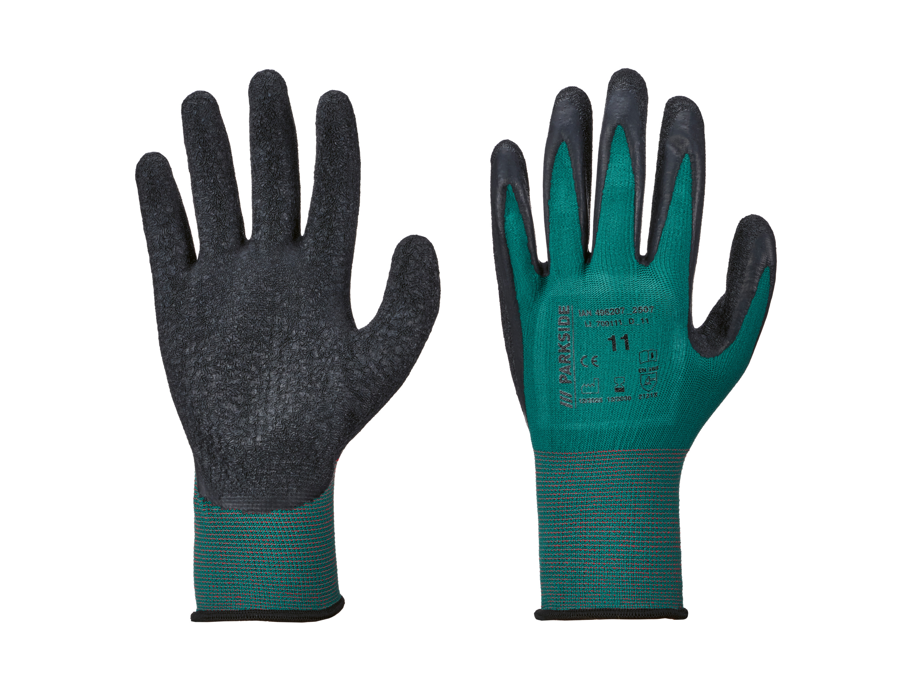 PARKSIDE® Damen/Herren Arbeitshandschuhe Latex (Grün, 11)