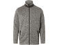 Herren-Fleecejacke in Grau-Melange mit durchgehendem Reißverschluss und Stehkragen.