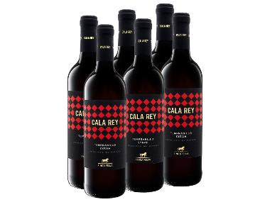 6 x 0,75-l-Flasche Weinpaket Cala Rey Tempranillo Syrah trocken vegan, Rotwein