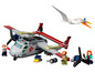 Lego Jurassic World Flugzeug mit Minifiguren und Pteranodon.
