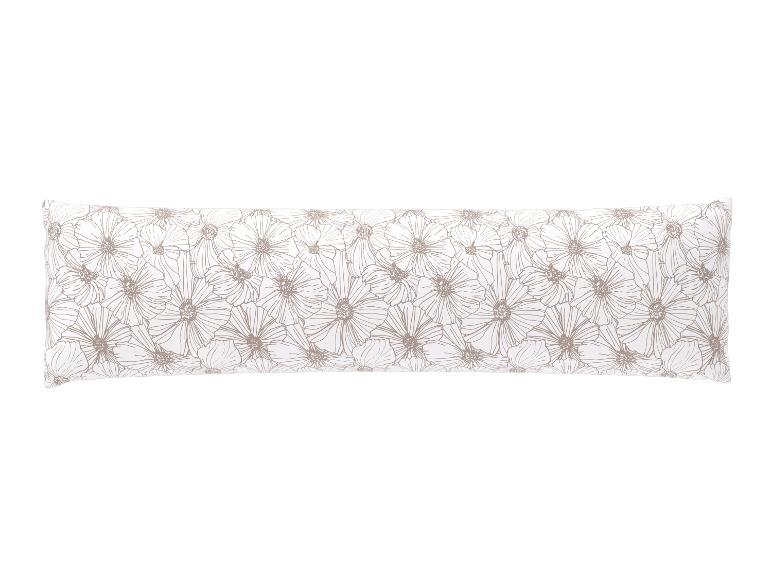 Weißes Seitenschläferkissen mit hellbraunem Blumenmuster.