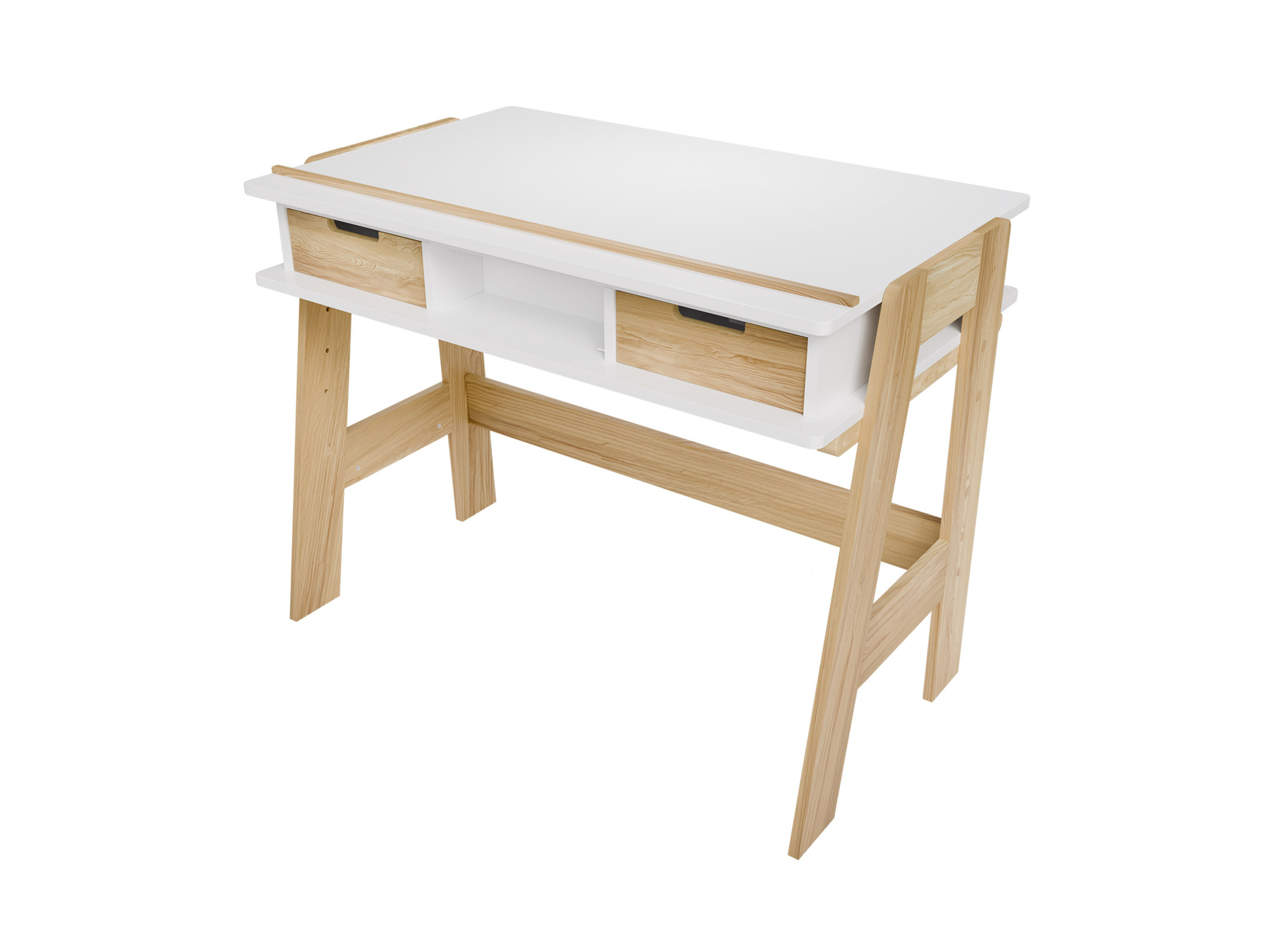 Juskys Kinderschreibtisch Fietje Plus, Neigungs- & höhenverstellbar, Schreibtisch für Kinder, Holz, Stauraum – Bild 2 von 4