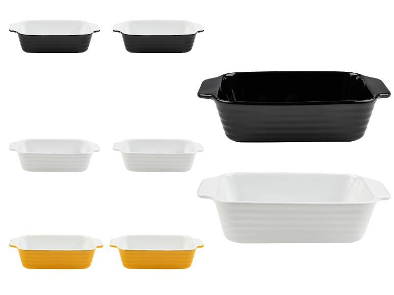 Keramik-Auflaufformen in verschiedenen Farben und Größen