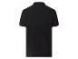 Schwarzes Kurzarm-Poloshirt, Rückansicht.