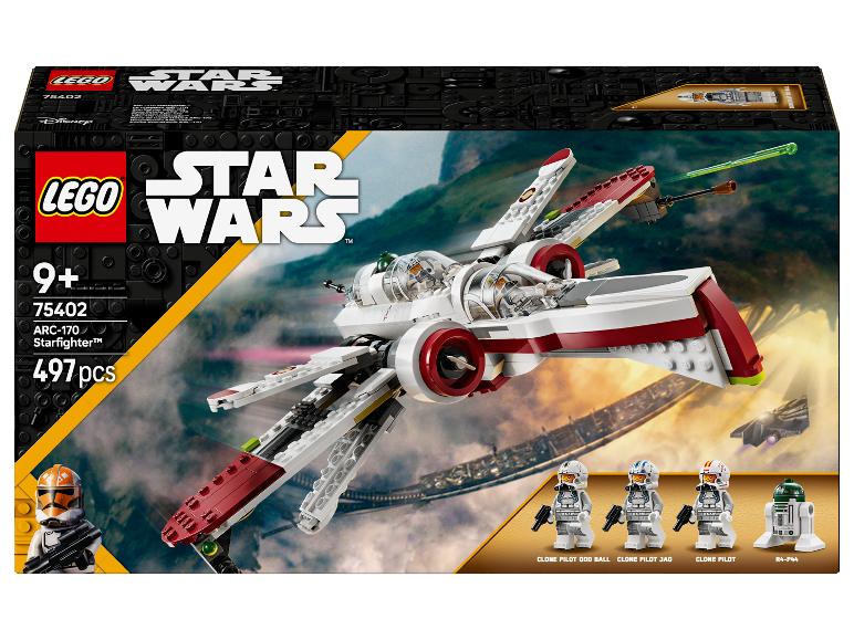 LEGO Star Wars ARC-170 Starfighter Set mit 497 Teilen und Minifiguren.