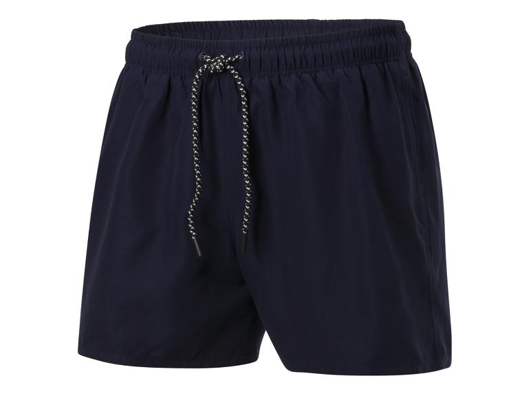 Marineblaue Badehose mit Kordelzug.