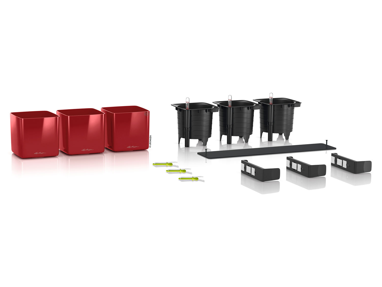 LECHUZA Green Wall Home Kit (scarlet rot hochglanz) – Bild 2 von 2
