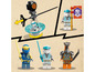 Lego Ninjago Minifiguren, darunter Zane und ein sich drehender Kreisel.
