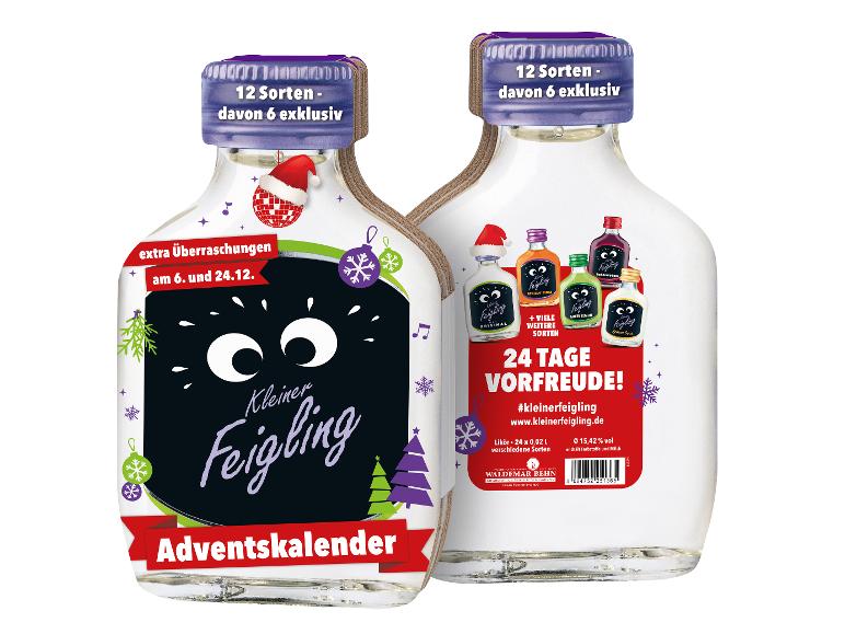 Kleiner Feigling Adventskalender mit 24 Likörfläschchen in verschiedenen Sorten.