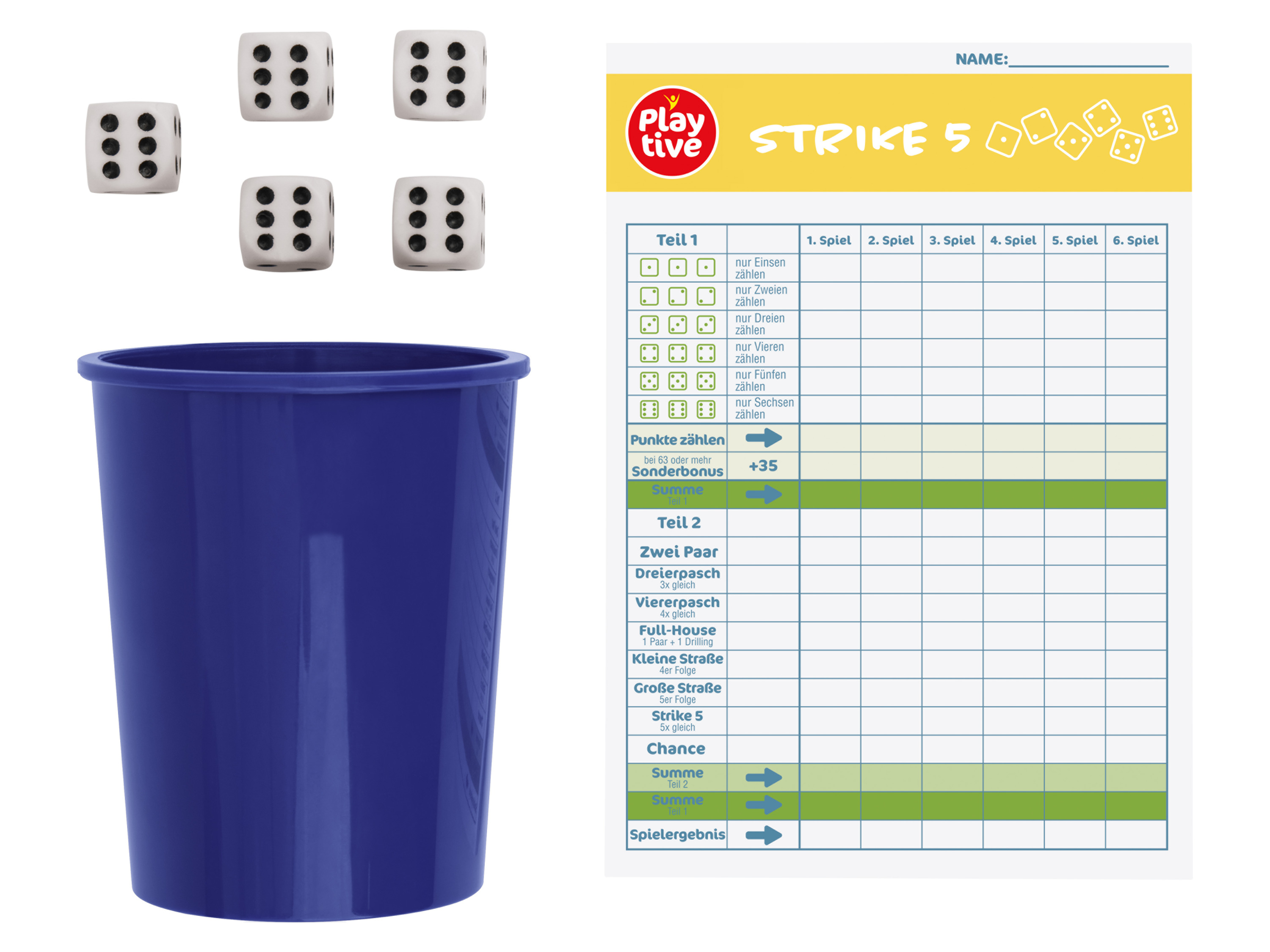 Playtive Karten und Würfelspiele (Strike-5)““ | Fantasie und Interaktion Der Klassiker unter den Reaktionsspielen Inhalt: 56 x bunte Spielkarten mit Space-Motiven, 1 x Glocke Spaß mit Familie und Freunden Inkl. Spielanleitung Altersempfehlung: ab 6 Jahren Strike-5 Fördert Kreativität