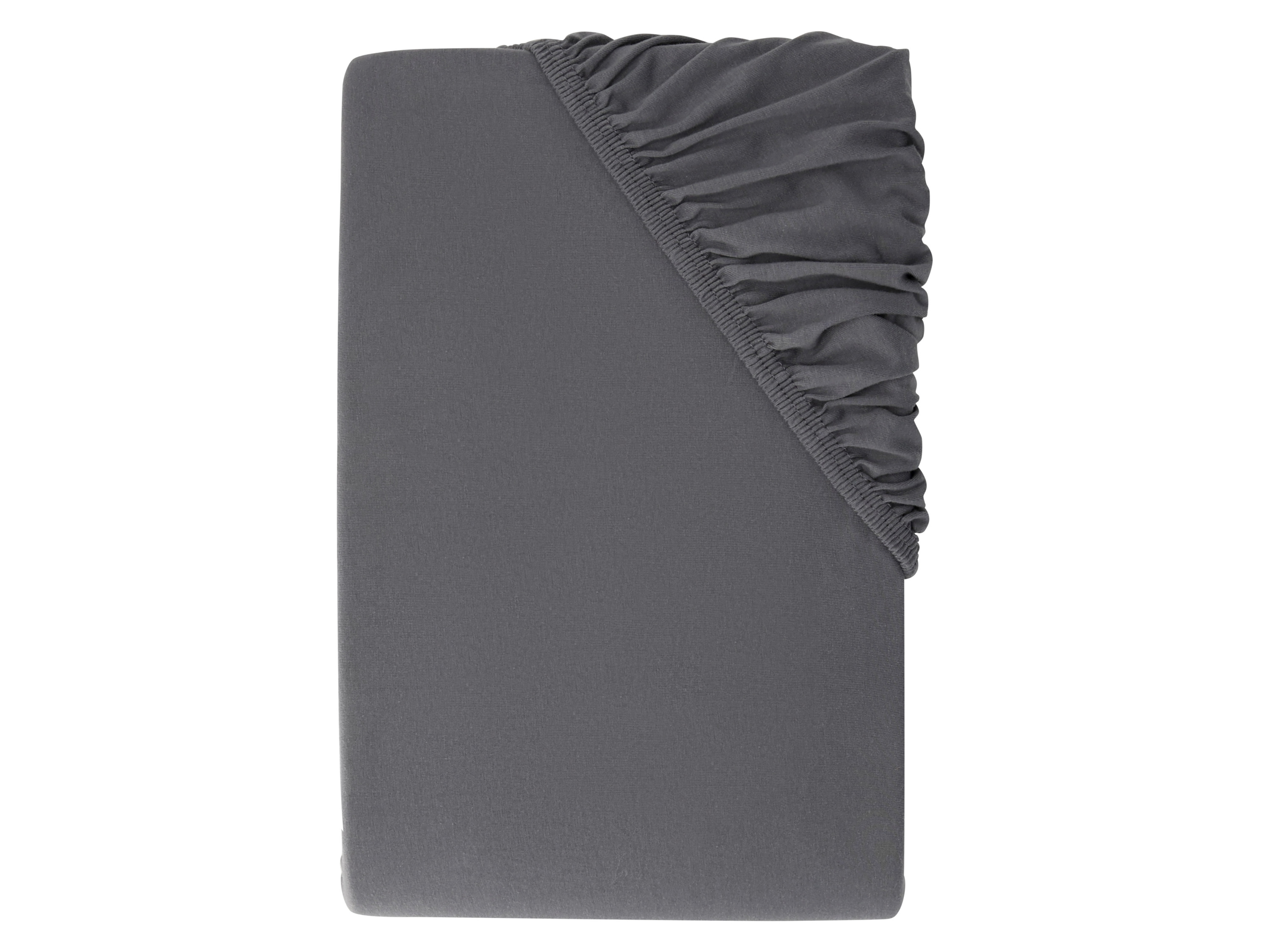 LIVARNO® Spannbettlaken Jersey, 90-100 x 200 cm (Dunkelgrau)