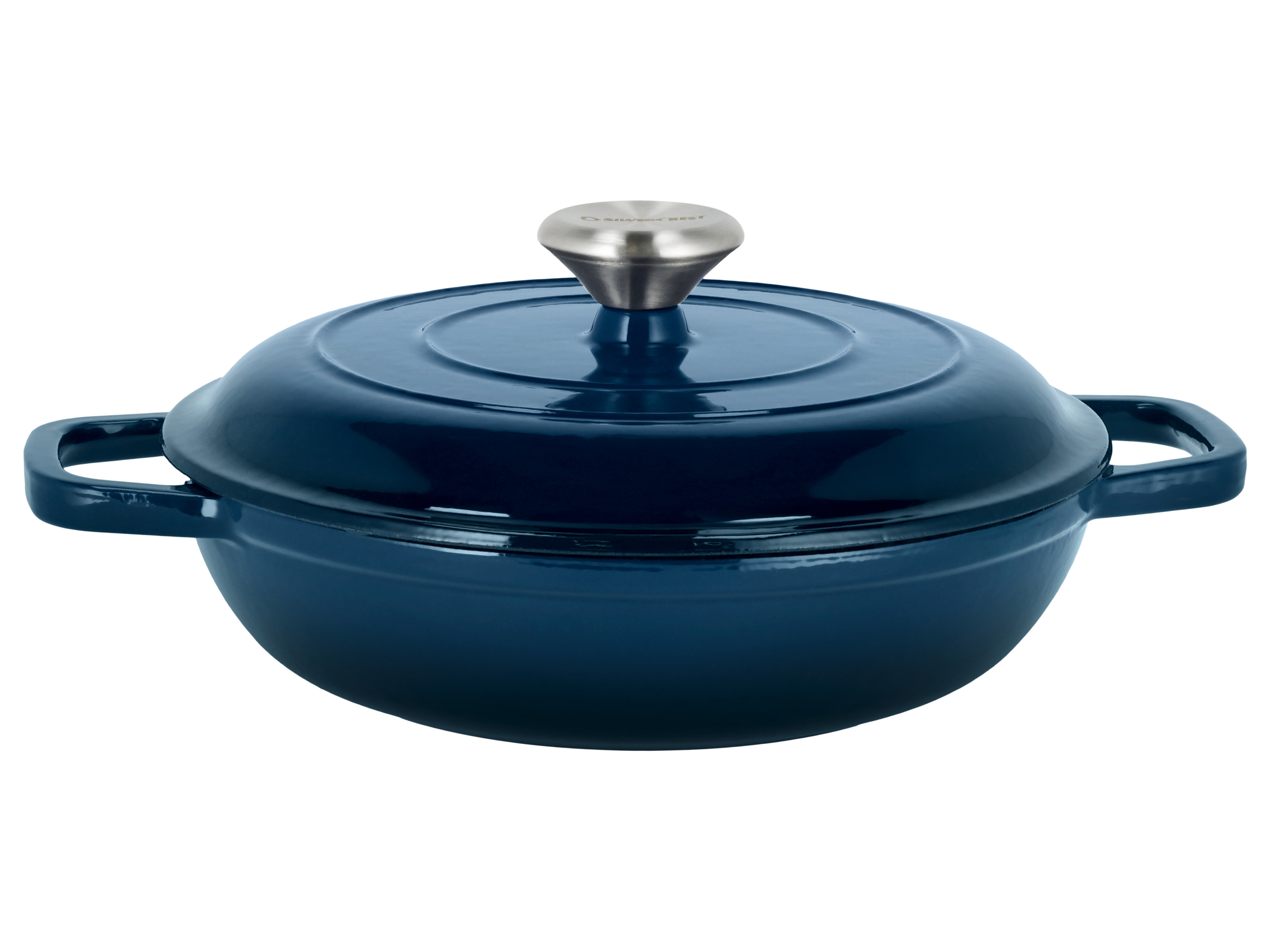 SILVERCREST® Premium-Gusseisenservierpfanne, Ø 25 cm (Blau)