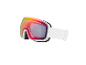 Weiße Skibrille mit farbigem, reflektierendem Glas.