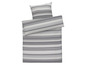 Gestreiftes Bettbezug-Set mit Kissenbezügen.