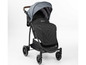 Ein schwarzer BabyZen Yoyo+ Kinderwagen mit grauem Verdeck.
