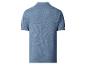 Herren hellblaues Kurzarm-Strick-Poloshirt, Rückansicht.