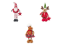 Weihnachtswichtel, Rentier und Lebkuchen-Plüschtiere mit „Frohe Weihnachten“-Sternen
