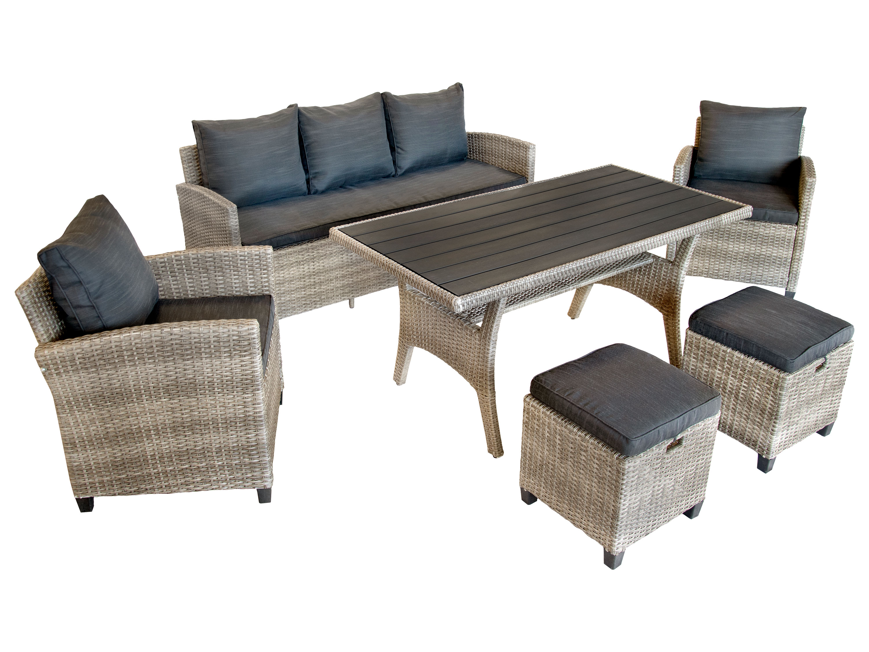 bellavista – Home & Garden® Dining-Lounge Prato (Sofa, 2 Sessel,, Grau) | 04021472494889