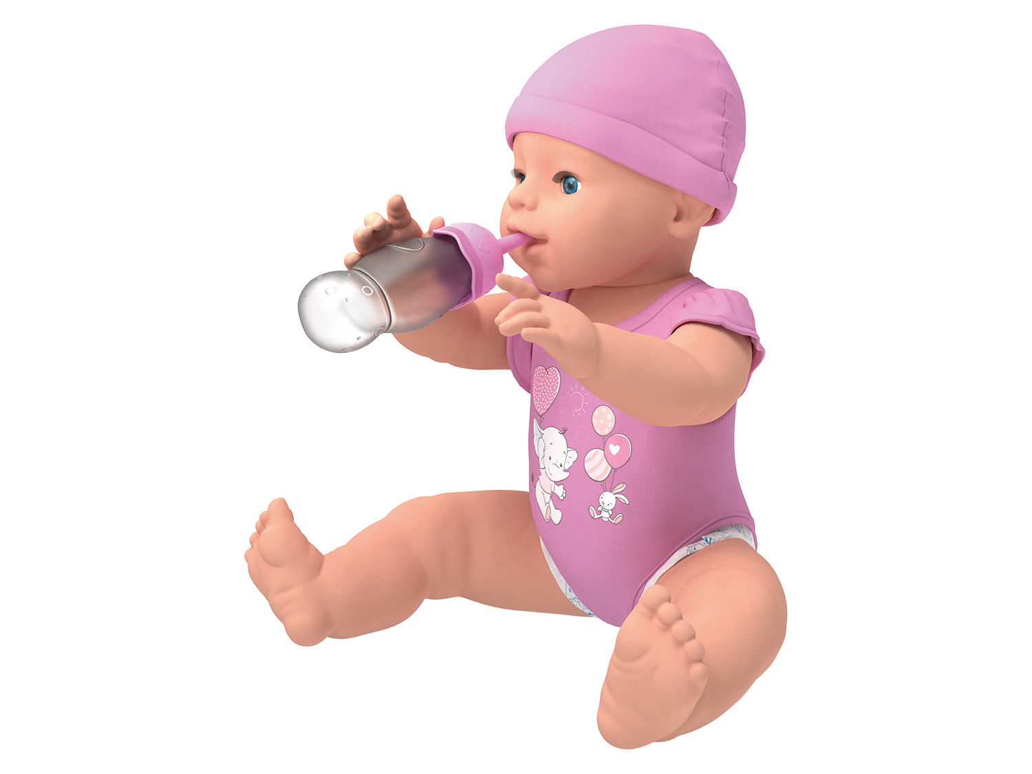 PLAYTIVE Babypuppe »Toni«, mit Trink- und Nässefunktion (Rosa)