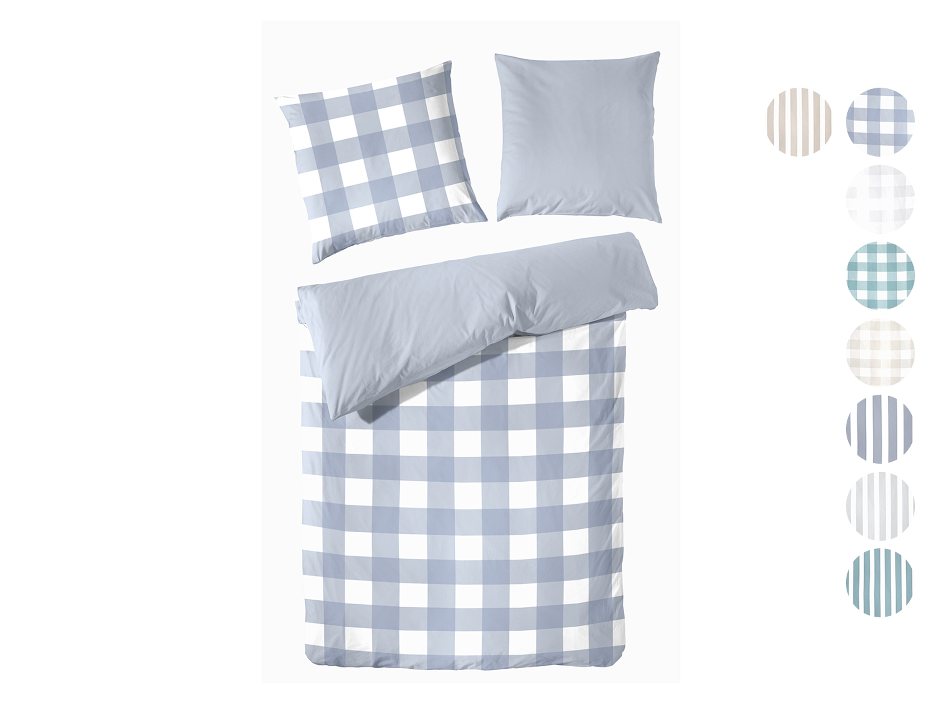 Thumbnail - Westminster Perkal Bettwäsche (Karo blau, 135 X 200 CM)