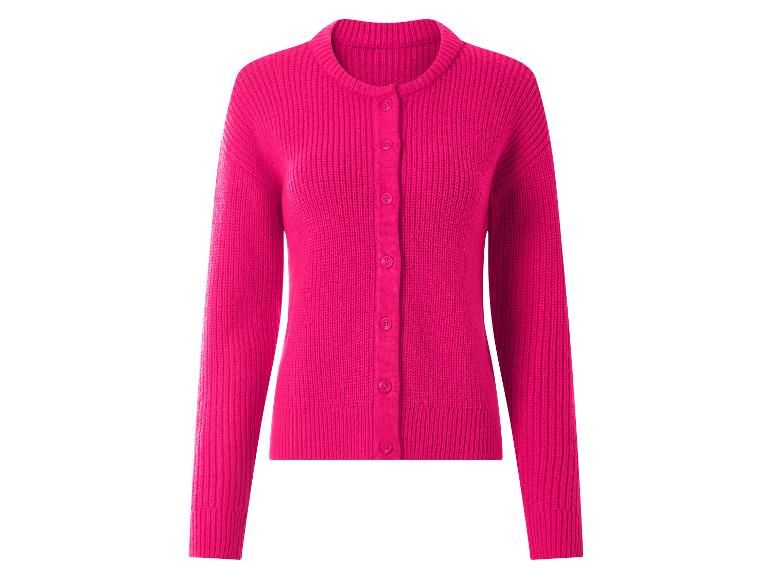 Rosa Strickjacke mit Rundhalsausschnitt und Knöpfen