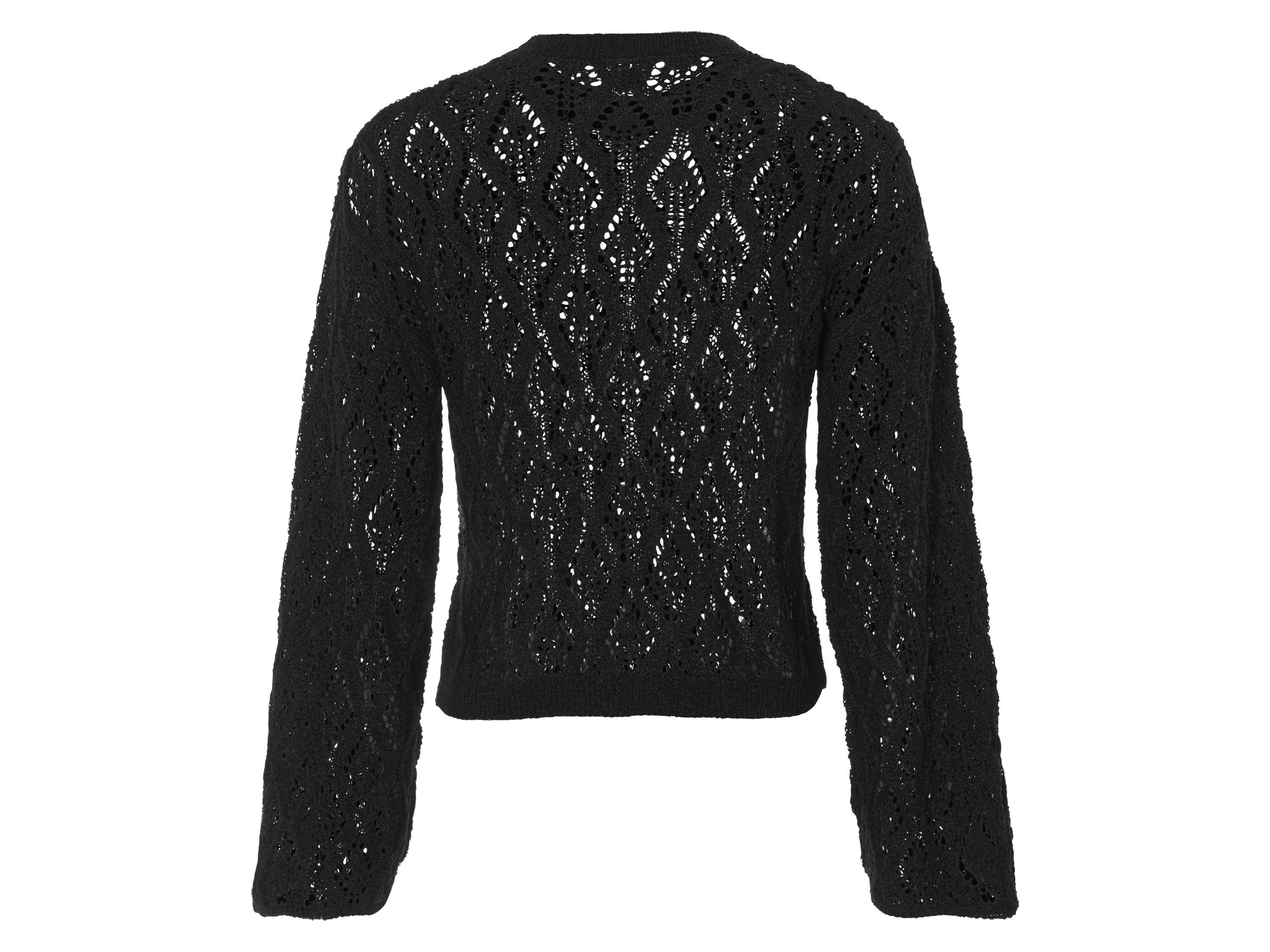 Thumbnail - esmara® Damen Pullover Lochstrick (Schwarz, M(40/42))