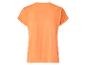 Orangefarbenes Damen-T-Shirt mit kurzen Ärmeln, Rückansicht.