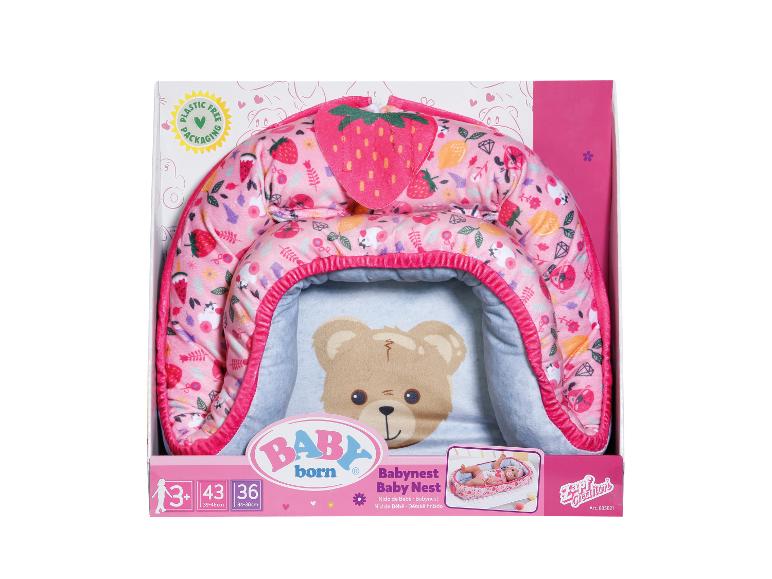 BABY born Babynest Baby Nest mit Erdbeer-Design, passend für 34-46cm Puppen