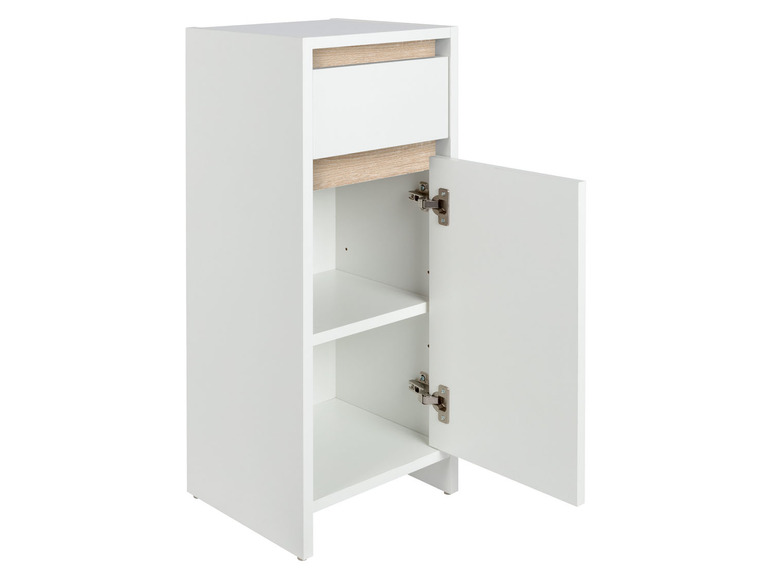 Gehe zu Vollbildansicht: LIVARNO home Bad-Seitenschrank, »Oslo«, mit einer Tür und einer Schublade, weiß - Bild 3