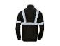 Schwarze Arbeitsjacke mit Reflexstreifen, Rückansicht