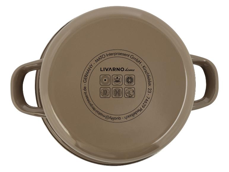 Brauner Livarno Home Topf mit zwei Griffen.