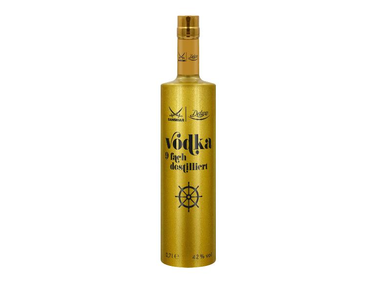 Sansibar Deluxe goldene Wodkaflasche, 0,7l, 42% vol, 9-fach destilliert