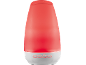 Roter Aroma-Diffusor mit Bedientasten für Licht, Timer und Nebel.