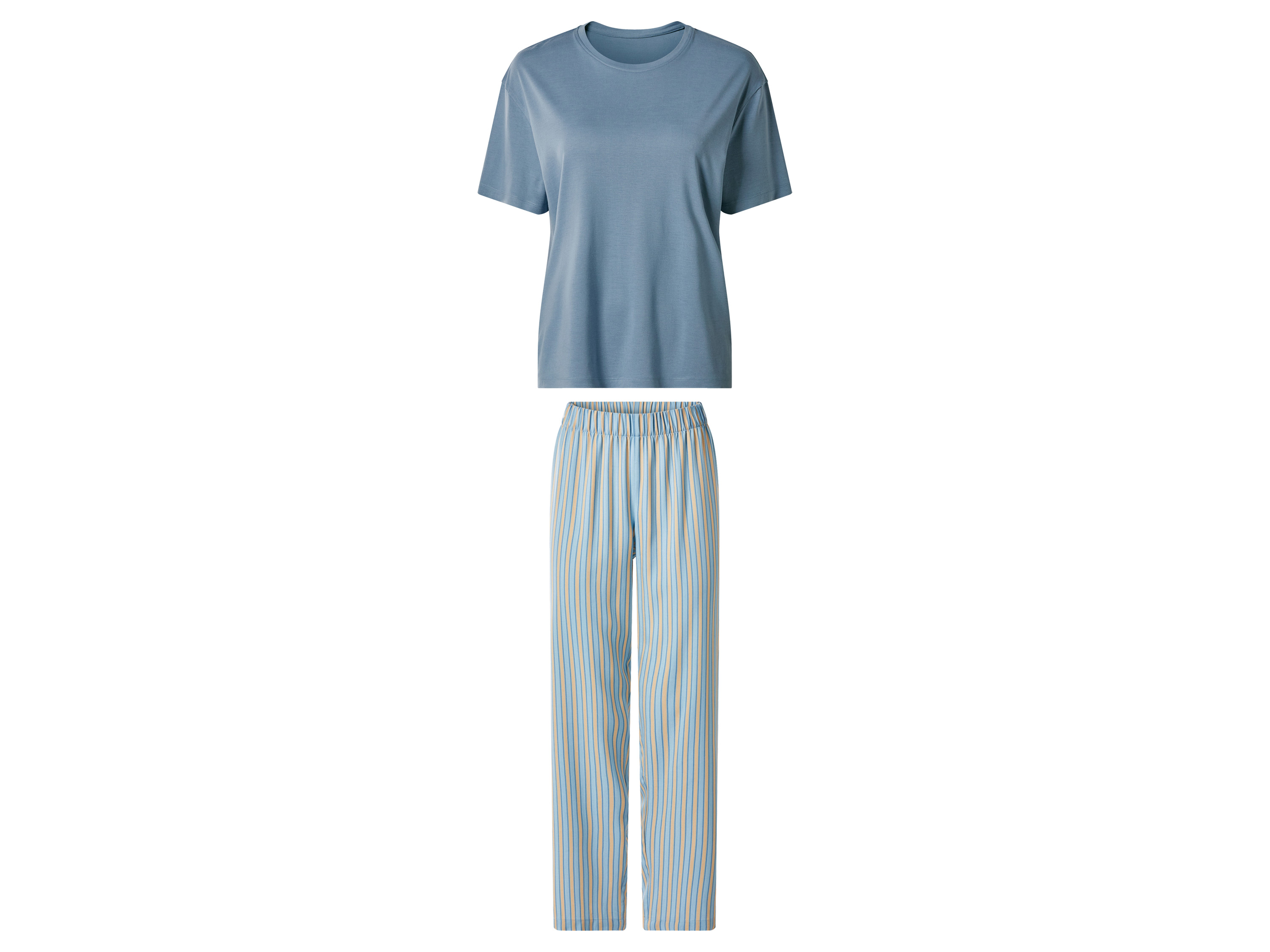ESMARA® Damen Pyjama kurz/lang (Blau, XS(32/34))""