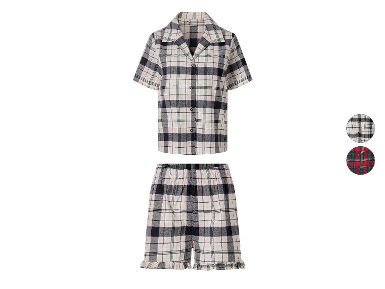 Damen-Karo-Pyjama mit Kurzarmhemd und Shorts, erhältlich in zwei Farben.