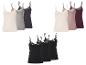 Set aus neun Damen-Spitzentops in Beige, Grau, Schwarz und Bordeaux.