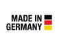 Das deutsche Flaggenlogo mit dem Text 'Made in Germany'.