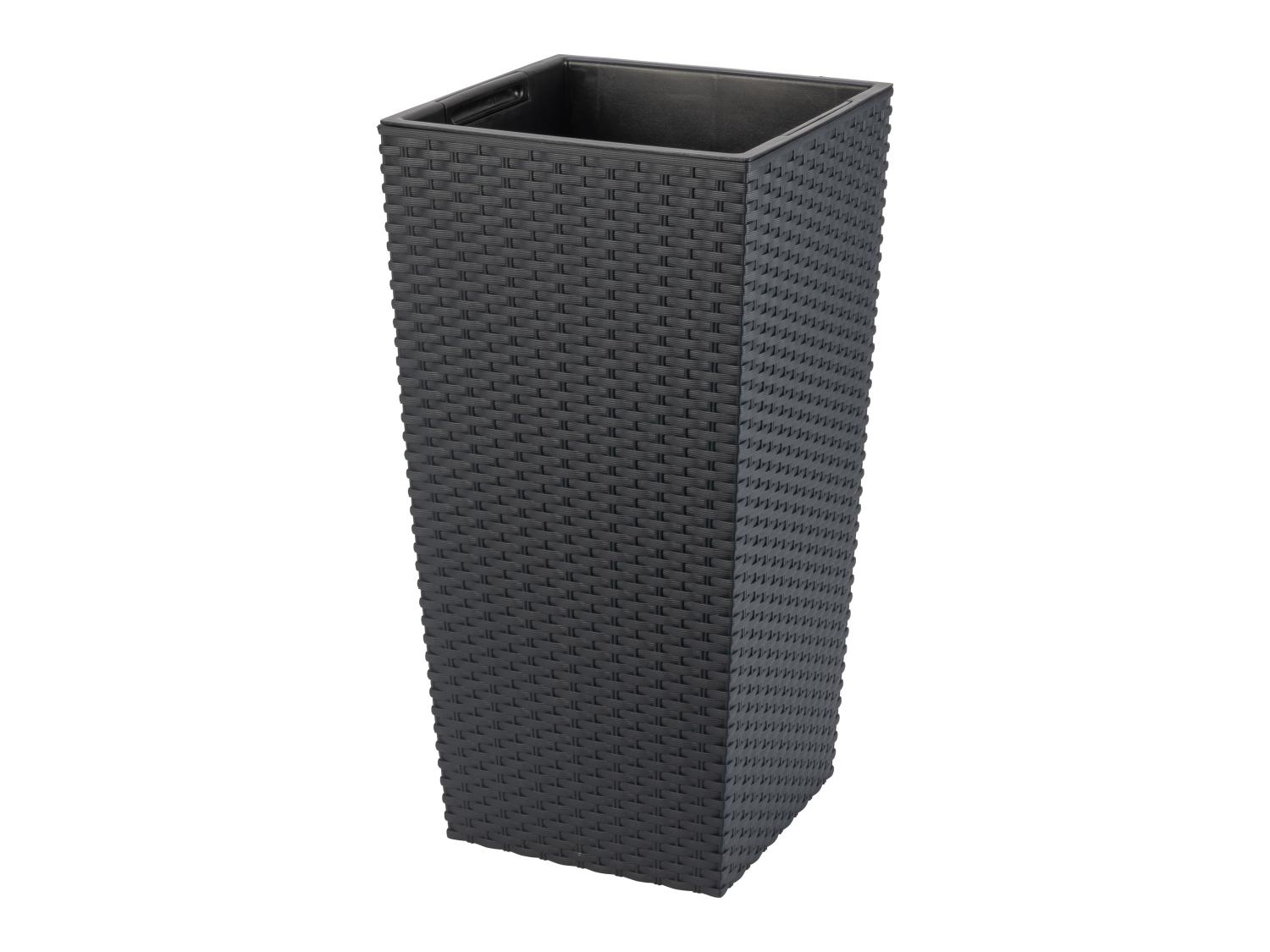 15 Liter Blumentopf In Rattan-Optik | 25x48 Cm, Mocca, Inkl. Pflanzeinsatz – Witterungsbeständig Für Balkon, Terrasse & Garten