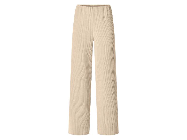 Beige gerippte weite Hose